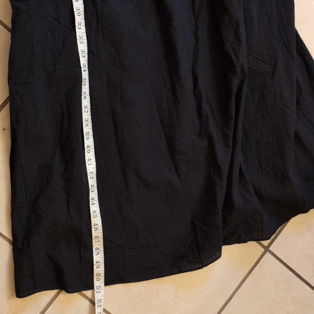 NWT Everlane The Gauze Smock Dress Black Midi Length Square Neck Size L - Picture 11 of 13